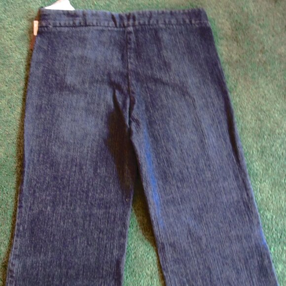 WOMEN'S THEORY JEANS-NEW-SIZE 6-INDIGO-BUTTONS on each SIDE -WIDE LEG - Picture 7 of 7